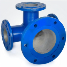 Тройник с пожарной подставкой фланцевый ППТФ Ду 150-100 (L=400-200) ВЧШГ с ЦПП цинк+AL ГОСТ ISO 2531-2012